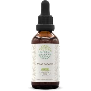 Meadowsweet B120 Alcohol-Free Herbal Extract Tincture, Concentrated Liquid Drops Natural Meadowsweet (Filipendula Ulmaria) Dried Herb (4 fl oz)