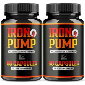 (2 Pack) Iron Pump Pills, Iron Pump, Iron Pump Capsules, Iron Pump Formula, Iron Pump Vitamin, Iron Pump Energy Pills, Iron Pump Advanced Formula, Pump Iron 120 Capsules for 2 Months