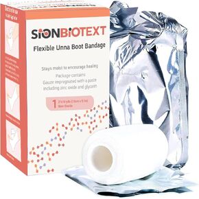 Unna Boot Zinc Flexible Compression Bandage Maintain Moist Healing Environment Medical Dressing Wrap Gauze EMS First Aid Supplies 4 Inches X 30 Foot Roll