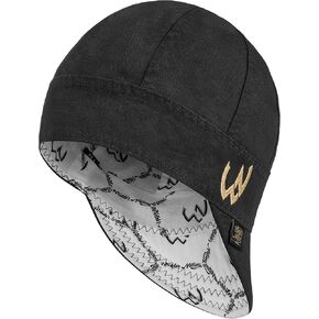 Welder Nation 8 Panel Welding Cap, 100% Cotton, Duck Canvas Exterior, Protective, Durable Men’s Hats with No Unicorn Peak for Welding, Heavy-Duty Jobs - Premium, Comfortable Welder Hat - 10 oz, 7 1/2