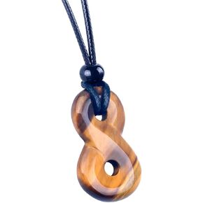 Infinity Necklace - Genuine Gemstones - Meditation Gems - Crystals and Healing Stones - Spiritual Gifts - Yoga Jewelry - Good Luck Charms - Positive Energy Amulets - High Vibration Tibetan Symbols