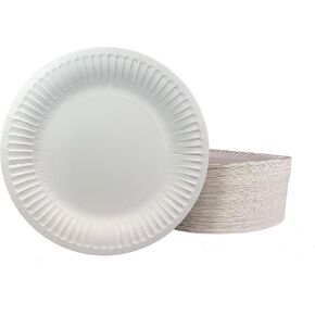 The Heavy Weight Standard 9-Inch Grease Resistant Paper Plates coated, White 125 Plates
