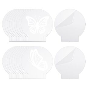PATIKIL 20Pcs 5x4.7" Acrylic Sheet Clear Blank Cast for LED Light Base, 2mm/0.08" Thick Round Transparent Panel Board with Film for Table DIY Display Project