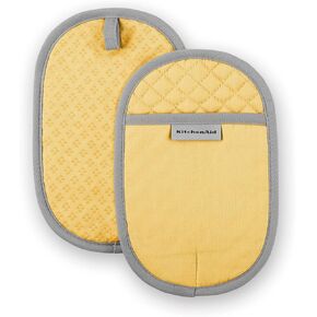 KitchenAid Asteroid Pot Holder 2-Pack Set, Black, 6.5"x10"