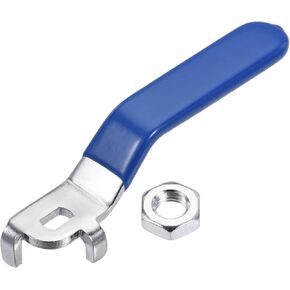 MECCANIXITY Lever Handle Iron Chrome Plated Replacement Quarter Turn with Plastic Grip Blue M10 for Ball Valve