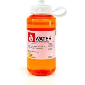 Prescription Water 32 Oz Plastic Water Bottle With Lid - Wide-Mouth, BPA-Free Novelty Hydroflask - Fun, Unique Orange Medicine Bottle With Screwtop Cap Design - Hydration Enthusiast Gift Idea