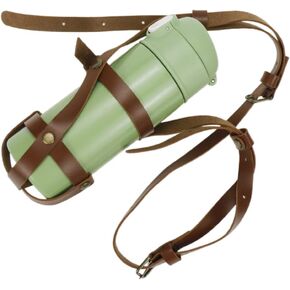 Brown Water Bottle Straps for Walking,Adjustable PU Leather Water Bottle Handle Shoulder Strap for Universal Water Bottles