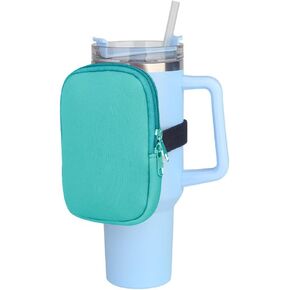 1 Pack Water Bottle Pouch Fit for Stanley Quencher Adventure 40oz Tumbler, Gym Water Bottle Pouch Running Water Bottle Handheld Caddy Compatible With Stanley Tumbler - Orange