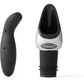 Rabbit Wine Pourer with Stopper, One Size, Black