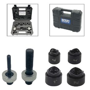IBOSAD Manual Knockout Hole Punch Driver Kit 1/2",3/4",1",1-1/4" Electrical Conduit Hole Cutter Set KO Tool Kit,Can't Use for Stainless Steel Plate