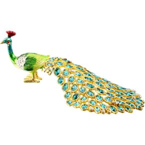 تمثال صندوق مجوهرات الطاووس لتزيين المنزل والمكتب (أخضر) in Kuwait