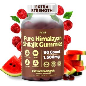 Pure Himalayan Shilajit Gummies 1000mg - 60 Vegan, Sugar-Free Gummies with 85+ Trace Minerals & Fulvic Acid, Non-GMO Shilajit Supplement for Men & Women