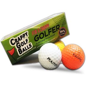 Crappy Golf Balls for a Crappy Golfer - Sleeve of Crappy Balls - Funny Gag Gifts for Golfers - Guaranteed Not to Improve Your Golf Game