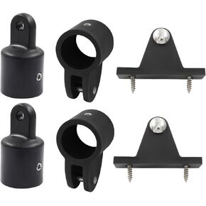 Pack of 6 Bimini Top Fitting Hardware Set Fit 7/8", 2 Pcs Bimini Top Jaw Slide & 2 Pcs Deck Hinge & 2 Pcs Cap Eye End (Pack of 6)