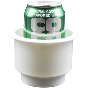 MARINE CITY White Plastic Cup Drink Holder with Center Drain Hole for Boats – Marines – Ships – Kayaks – Yachts – RVs (Pack of 4)