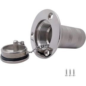 Marine Grade 316 SS Mirror- Polished for 1-1/2''(38MM) Boat Yacht Caravan with Water/Fuel/DEO/Gas/Waste Letter Tank Deck Fill Filler with Keyless Cap