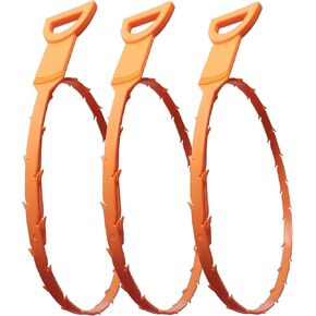 Unclogging Snake Tool 25 Inch, Hair Clog Remover for Sink Shower Kitchen (3-Pack)