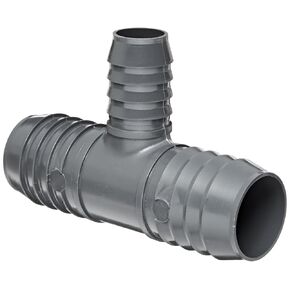 Spears 1401 Series PVC Tube Fitting, Tee, Schedule 40, Gray, 1" x 3/4" Barbed