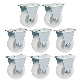 uxcell Caster Wheels 1.5" Polypropylene with Top Plate 44LBS Capacity for Furniture Carts Workbench, White, Pack of 8