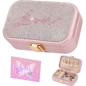 Handmade Jewelry Box, Travel Jewelry Case for TS Lover Gifts, Jewelry Organizer for Bracelets, Earrings, Necklace, Birthday Gifts for Girls Womens with Gift Greeting Card/Temporary Tattos/Stickers in Saudi Arabia