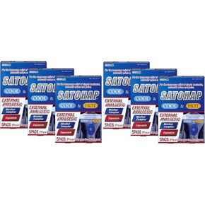 Satohap Cool & Hot External Analgesic, Medicated Pain Relief Patch, First cool Second Hot, 5 Count (Pack of 6)