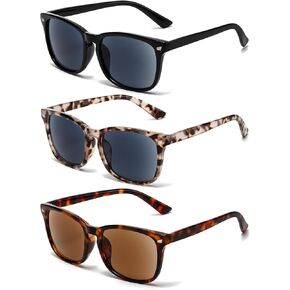 3 Pack Reader Sunglasses For Women Classic Retro Reading Sunglasses UV400 With Metal Spring +1.0