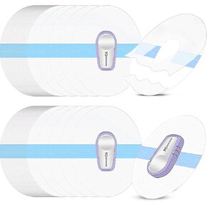 72 Pieces Shower Waterproof Patch Transparent Waterproof Adhesive Patches for Overpatch Transparent Stickers Long Lasting Sweatproof Continuous Glucose Monitor Protection, Blue