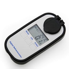 Digital Brix Refractometer Sugar Refractometer Juice Brix Refractometer for Brix/ND, 0.0 to 90.0%/1.3330 to 1.5177 ND Range, Automatic Temperature Compensation AMR302