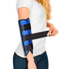 Elbow Brace for Ulnar Nerve Entrapment Cubital Tunnel Syndrome for Women and Men, Arm Splint Left & Right Elbow Support Immobiliser for Straighten Arms to prevent Elbow Bending While Sleeping - S/M
