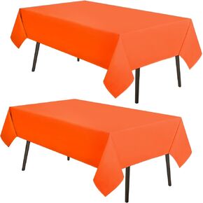 MYSKY HOME 2Pack Black Tablecloth 54x78 Inch Rectangle Table Cloth- Wrinkle Resistant Washable Polyester Table Cover for Dining Party and Camping