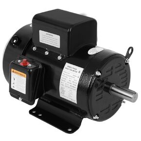 3HP Electric Motor, 1750RPM Farm Duty Single Phase Motor, 230V 12.4A 4 Pole 1-1/8" Shaft Diameter, 2.75" Shaft Length, 184T CW/CCW TEFC