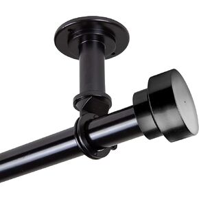 Rod Desyne Bonnet 1" Ceiling Curtain Rod/Room Divider, 28-48 inch, Black