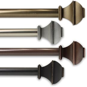 Rod Desyne Marianne 13/16" Single Curtain Rod, 48-84 inch, Antique Brass