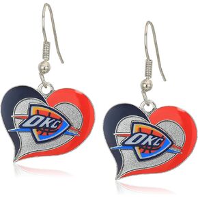 NBA Oklahoma City Thunder Swirl Heart Earrings