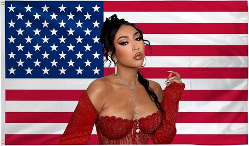 Generic American Tapestry Kali Singer Uchis نسيج 3x5 قدم مع حلقات نحاسية وألوان زاهية للأماكن الخارجية في الهواء الطلق وغرفة النوم وغرفة المعيشة وديكورات جدران الكلية، أحمر in Saudi Arabia