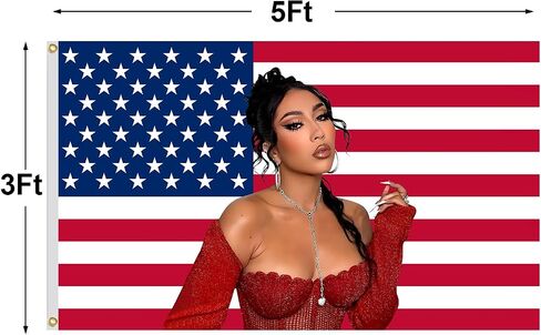 Generic American Tapestry Kali Singer Uchis نسيج 3x5 قدم مع حلقات نحاسية وألوان زاهية للأماكن الخارجية في الهواء الطلق وغرفة النوم وغرفة المعيشة وديكورات جدران الكلية، أحمر in Saudi Arabia