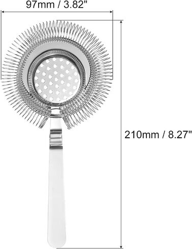 uxcell Cocktail Strainer, 1pcs - Stainless Steel Bar Strainer for Drinks, Bar Tool for Bartender (Silver, 210mm) in Saudi Arabia