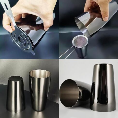 22-Piece Cocktail Shaker Set, 27/20oz Bartender Kit, Bartending Stainless Steel Bar Tools Sets for Drink Mixing, Boston Cocktail Shakers with Stand Recipes Booklet (Rose Gold-27-20oz) in Saudi Arabia