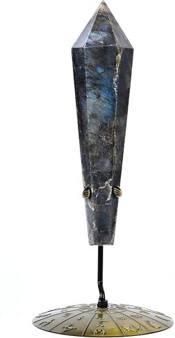 AMOYSTONE 1PC Natural Hematoid Quartz Wand Healing Crystal Scepter Stone Column Meditation Ponit Tower with Stand for Home Decor 0.2-0.4 Lbs in Saudi Arabia