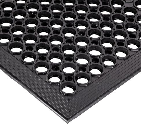 Notrax - 562S0310BL حصيرة تصريف NoTrax المطاطية 562 Sanitop المضادة للتعب، للمناطق الرطبة، عرض 3 بوصات × طول 10 بوصات × سمك 1/2 بوصة، أسود in Kuwait