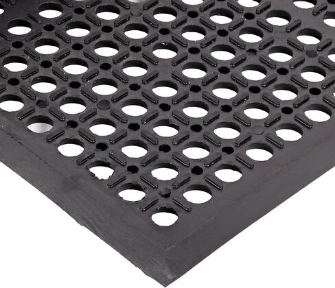 Notrax - 562S0310BL NoTrax Rubber 562 Sanitop Anti-Fatigue Drainage Mat, for Wet Areas, 3' Width x 10' Length x 1/2" Thickness, Black in Saudi Arabia