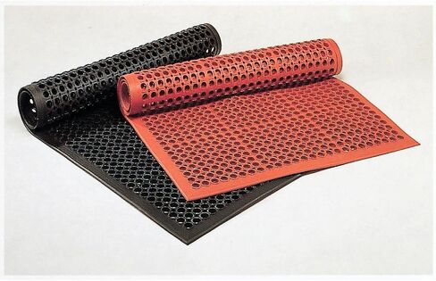 Notrax - 562S0310BL NoTrax Rubber 562 Sanitop Anti-Fatigue Drainage Mat, for Wet Areas, 3' Width x 10' Length x 1/2" Thickness, Black in Saudi Arabia