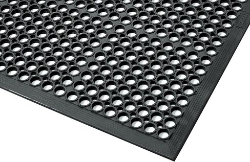 Notrax - 562S0310BL حصيرة تصريف NoTrax المطاطية 562 Sanitop المضادة للتعب، للمناطق الرطبة، عرض 3 بوصات × طول 10 بوصات × سمك 1/2 بوصة، أسود in Kuwait