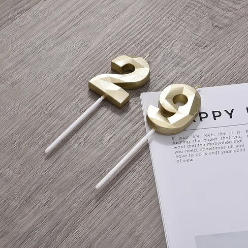 2 inch Gold 29 Birthday Candles, 3D Diamond Number 29th Cake Topper for Boys Girls Birthday Party Decorations Theme Party in Saudi Arabia