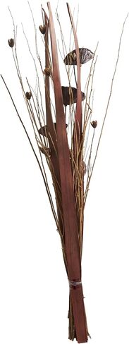 Deco 79 Dried Plant Lotus Flower Handmade Home Decor Natural Foliage Tall Bouquet Natural Dried Foliage with Grass and Branch Accents, Foliage for Decoration 12" x 5" x 40", Brown in Saudi Arabia