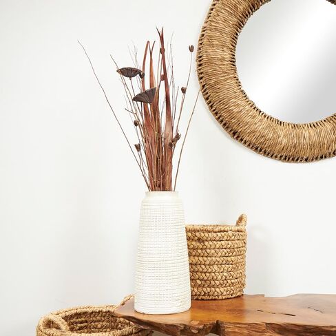 Deco 79 Dried Plant Lotus Flower Handmade Home Decor Natural Foliage Tall Bouquet Natural Dried Foliage with Grass and Branch Accents, Foliage for Decoration 12" x 5" x 40", Brown in Saudi Arabia