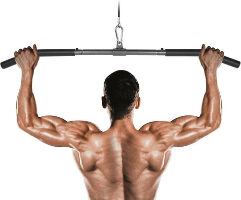 Detachable LAT Pull Down Bar with Full Wrapped Rotating LAT Bar, Cable Machine Pull Down Bar Attachment, Triceps Biceps Pulldown bar for Home Gym in Saudi Arabia