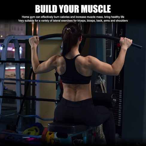 Detachable LAT Pull Down Bar with Full Wrapped Rotating LAT Bar, Cable Machine Pull Down Bar Attachment, Triceps Biceps Pulldown bar for Home Gym in Saudi Arabia