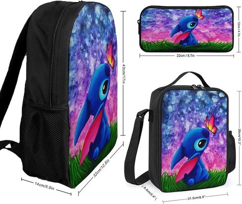 3pcs Kids Backpack Cartoon Backpack With Lunch Bag Pencil Box Set Boys Girls Computer Leisure Bag (3B2) in Saudi Arabia