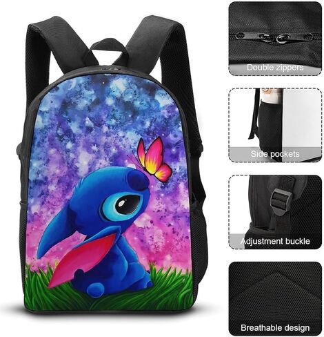 3pcs Kids Backpack Cartoon Backpack With Lunch Bag Pencil Box Set Boys Girls Computer Leisure Bag (3B2) in Saudi Arabia